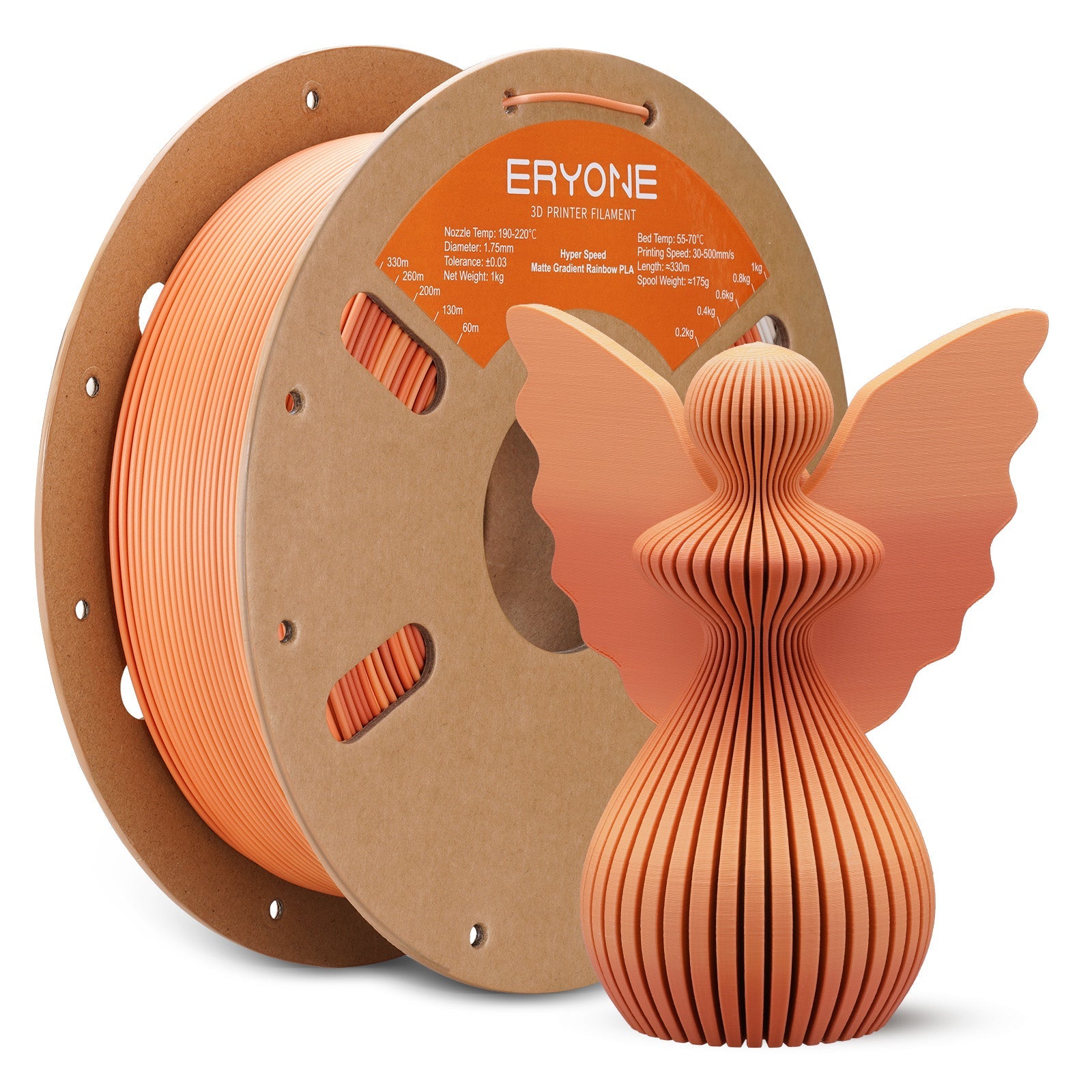 ERYON High Speed Matte Dual-Color PLA Filament for 3D Printers,1kg (2.2LBS)/Spool 1.75mm,Accuracy +/- 0.03 mm