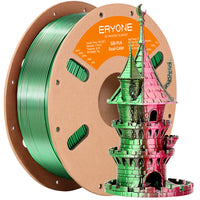 PLA Silk bicolore Filamento - 1,75 mm±0,03 mm (1 kg) - Red&Green