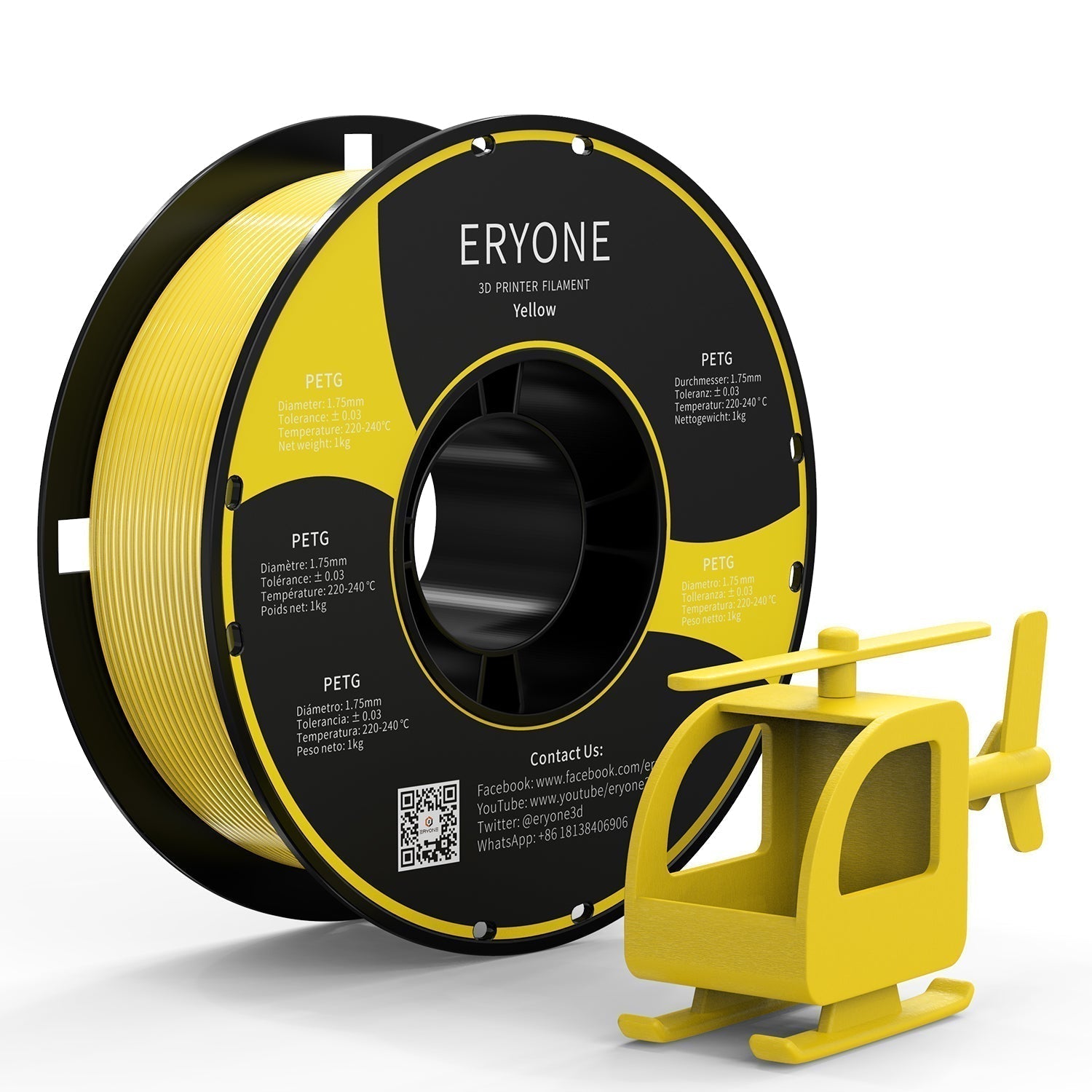 Filamento PETG ERYONE, filamento da 1,75 mm ±0,03 mm per stampante 3D, –  it.eryone3d