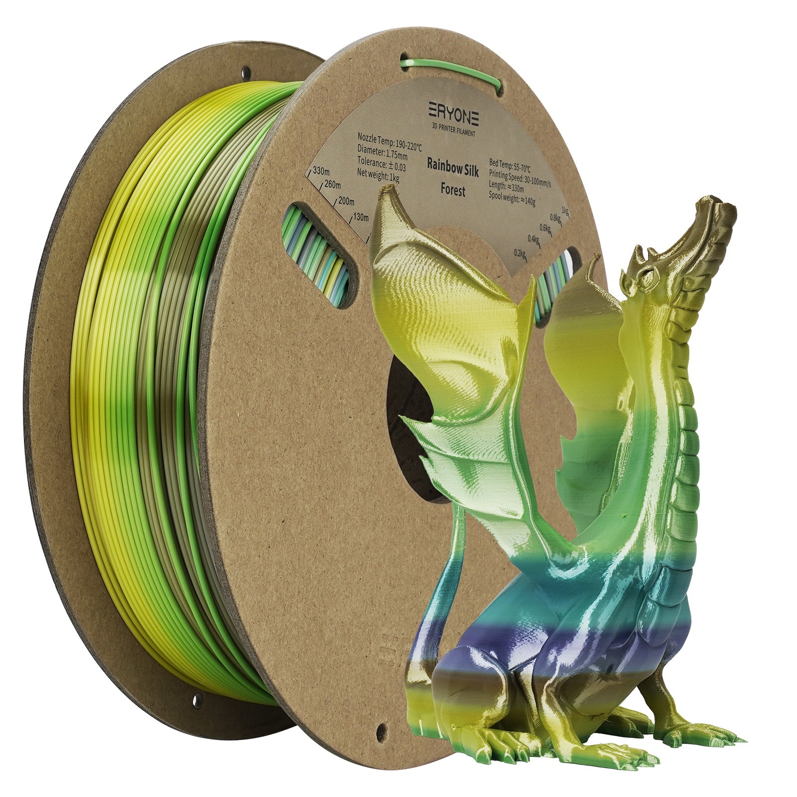 ERYONE Seta PLA Filamento per stampante 3D 1,75 mm Tolleranza 0,03 mm 1 kg  (2,2 libbre)/Pool - Argento