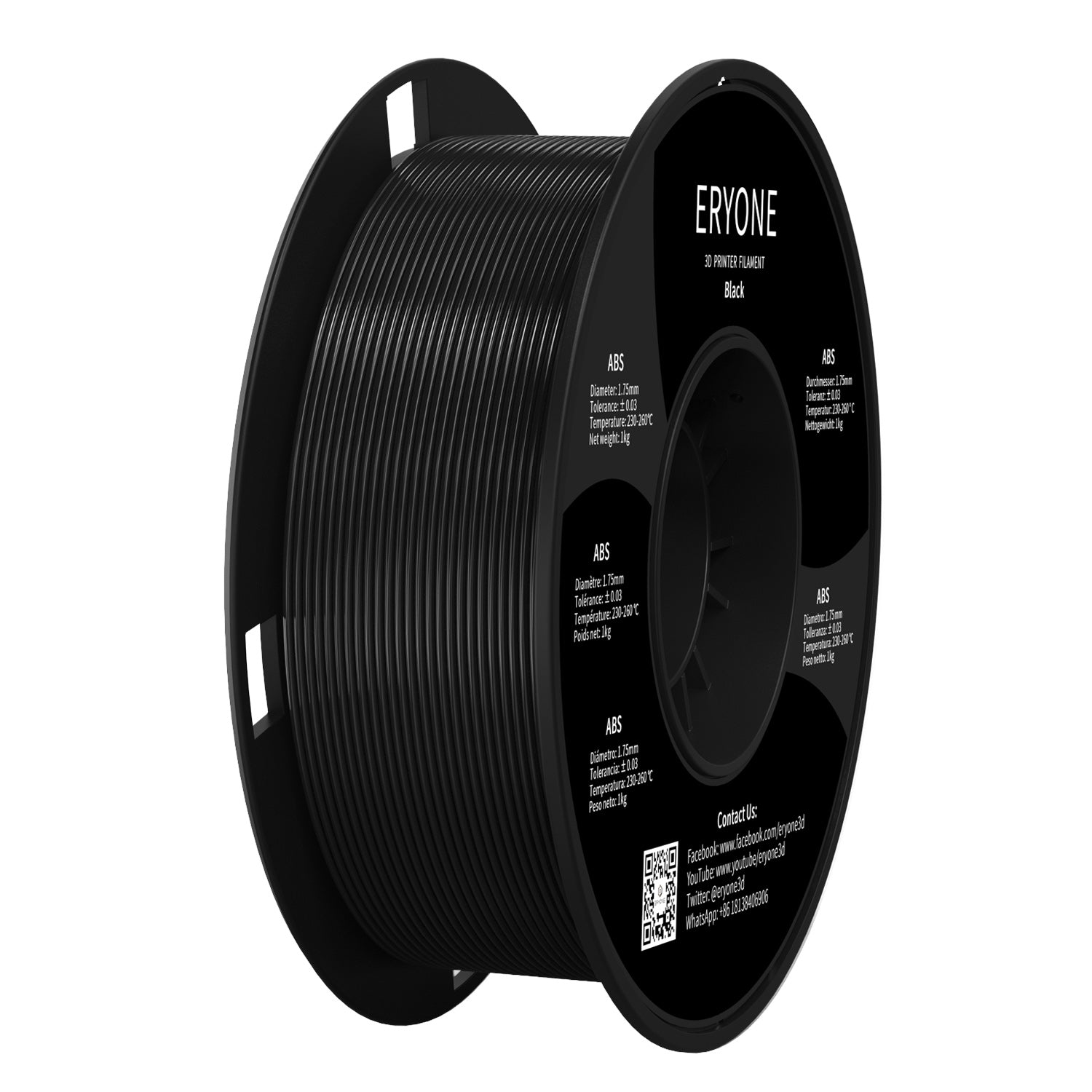 ERYONE ABS 3D Printer Filament 1.75mm, precisione dimensionale +/- 0.05 mm 1kg (2.2LBS)/Pool
