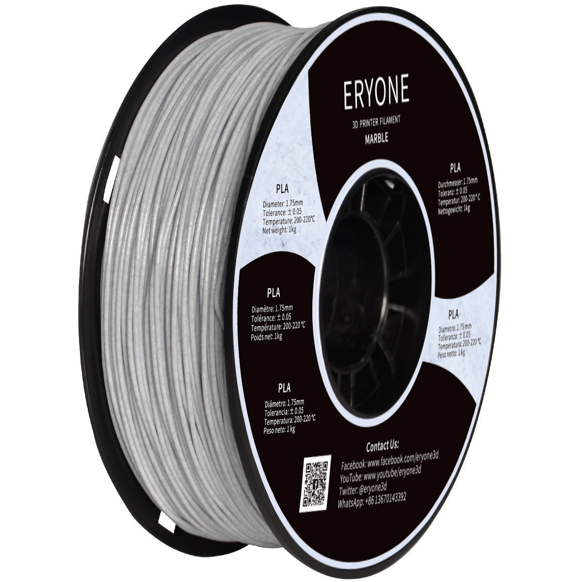 ERYONE Marble PLA Filament 1.75mm, filamento di stampa 3D PLA per stampante 3D FDM/penna, 1kg 1 Spool
